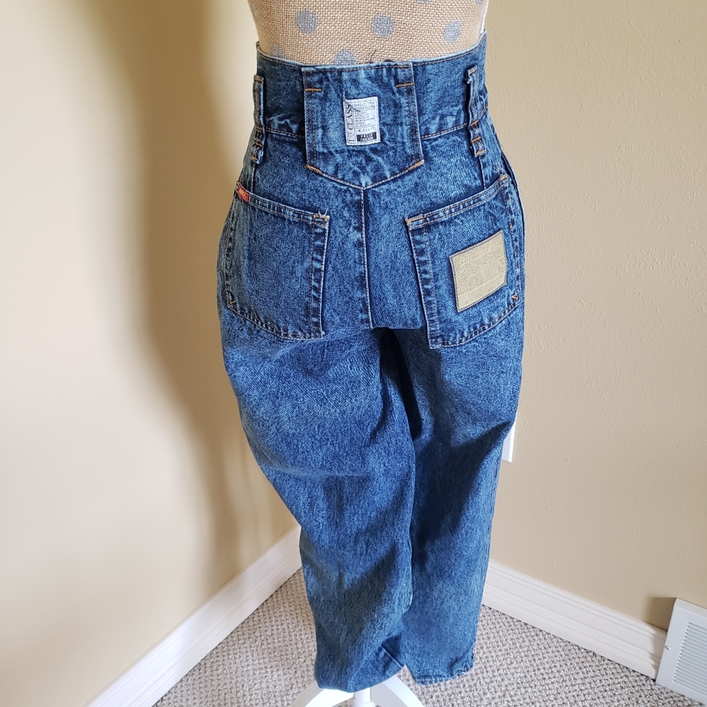 Vintage Jordache 24" waist high rise pleated jeans Barrel Leg - Picture 6 of 16